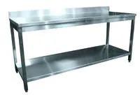Table inox dmontable adosse avec tagre Largeur 1800mm et Profondeur 600mm BUD-DCTAE186