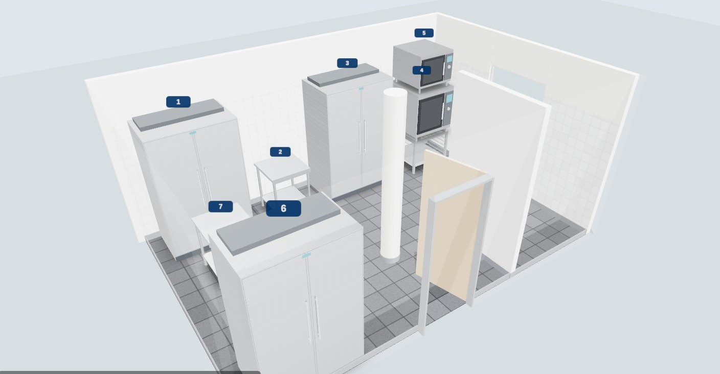Exemple de cuisine en 3D réalisée avec l'outil de plan