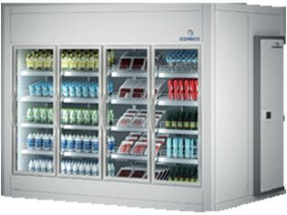 Chambre froide avec vitrine intgre
