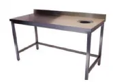 Table de travail inox avec trou vide ordures