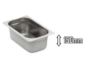 5 Bacs  gastro inox GN 1/4 profondeur 150mm B1415 x 5