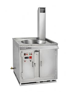 Friteuse professionnelle gaz 30 litres cuve conique sur socle InBlan