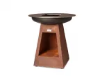 Barbecue brasero plancha hauteur 100cm version corten avec stockage bois ONFIRE