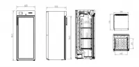 Armoire de maturation 1 porte 340 litres compatible 60 Hz INFRICO AC280MDAB-60hz