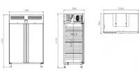 Frigo professionnel 2 portes n�gatif GN 2/1 compatible 60 Hz INFRICO AGB1402BT-60hz