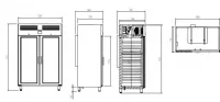 Armoire de maturation 2 portes 1240 litres compatible 60 Hz INFRICO AGB1402MDA-60hz