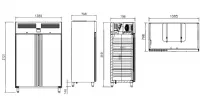 Frigo professionnel 2 portes positif 600x400 compatible 60 Hz INFRICO AGB1402PAST-60hz