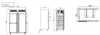 Frigo professionnel 2 portes positif GN 2/1 compatible 60 Hz INFRICO AGB1404-60hz