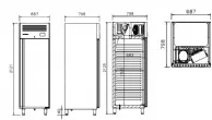 Frigo professionnel 1 porte positif GN 2/1 compatible 60 Hz INFRICO AGB701-60hz