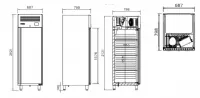Frigo professionnel 1 porte negatif 600x400 compatible 60 Hz INFRICO AGB701BTPAST-60hz