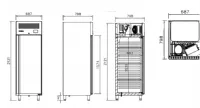 Frigo professionnel 1 porte positif 600x400 compatible 60 Hz INFRICO AGB701PAST-60hz