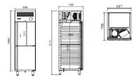 Frigo professionnel 1 portes positif GN 2/1 compatible 60 Hz INFRICO AGB702-60hz