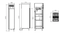 Frigo professionnel 1 porte negatif GN 1/1 compatible 60 Hz INFRICO AGN301BT-60hz