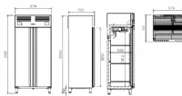 Frigo professionnel 2 portes negatif GN 1/1 compatible 60 Hz INFRICO AGN602BT-60hz