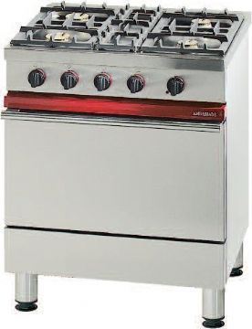 Fourneau 4 feux vifs sur four gaz GN1/1 AMBASSADE