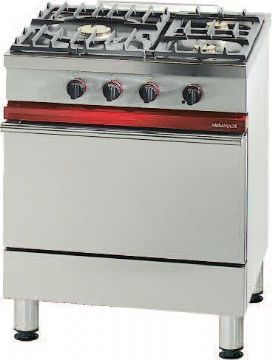 Fourneau 3 feux vifs sur four gaz GN1/1 AMBASSADE