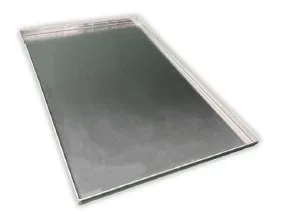 Plaque p�tisserie aluminium 400x600mm non perfor�e 2 bords 10mm 45�- ouvert sur le 400 �paisseur 1.5mm APL05
