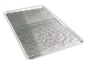 Plaque p�tisserie aluminium 400x600mm perfor�e 2 bords 45�- ouvert sur le 400 �paisseur 2mm APL29