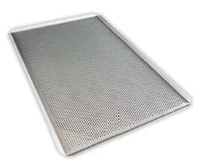 Plaque p�tisserie aluminium 300x400mm  perfor�e 4 bords 45� coins ouvert �paisseur 1.5mm APL70