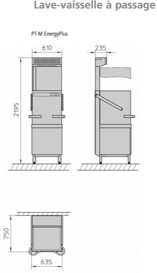 Lave vaisselle à capot avec échangeur thermique WINTERHALTER - PT-M EnergyPlus 517V0052