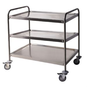 Chariot de service inox 3 niveaux Longueur 800mm BERTRAND - CD3/0850-C