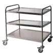 Chariot de service inox 3 niveaux Longueur 800mm BERTRAND - CD3/0850-C