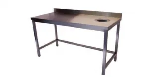 Table de travail inox avec trou vide ordures Largeur 1800mm BERTRAND - TT/1870-VO TT/1870-VO-BAF