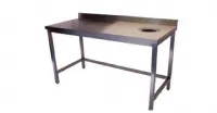 Table de travail inox avec trou vide ordures Largeur 1800mm BERTRAND - TT/1870-VO