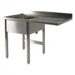 Plonge inox 1 bac avec gouttoir  droite 1200x600mm BERTRAND - PL/61215D