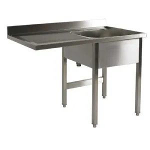 Plonge inox 1 bac avec gouttoir  gauche 1400x700mm BERTRAND - PL/1416G PL/1416G+P0/LV