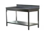 Table inox avec tagre et dosseret 2400x700mm BERTRAND