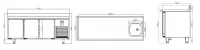 Table r�frig�r�e 3 portes vitr�es positif avec Evier 700 de profondeur compatible 60 Hz INFRICO BMGN1960F-60hz