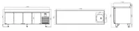 Table r�frig�r�e 4 portes vitr�es positif avec Evier 700 de profondeur compatible 60 Hz INFRICO BMGN2450F-60hz