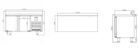 Table r�frig�r�e 2 portes negatif 600 de profondeur compatible 60 Hz INFRICO BMPP1500BT-60hz