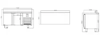 Table r�frig�r�e 2 portes positif 600 de profondeur compatible 60 Hz INFRICO BMPP1500II-60hz