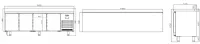 Table r�frig�r�e 4 portes negatif 600 de profondeur compatible 60 Hz INFRICO BMPP2500BT-60hz