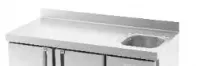 Table réfrigérée positive 4 tiroirs profondeur 600mm INFRICO avec évier BMPPF 1500 II B+2 JCAJ25CRBM1/2B