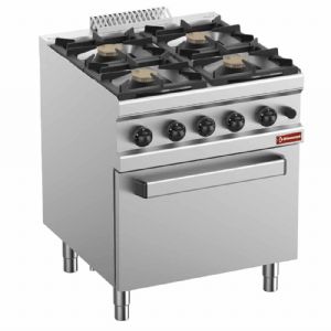 Fourneau 4 feux vifs sur four gaz GN2/1 DIAMOND