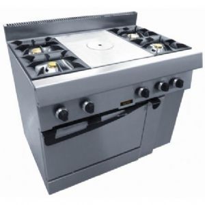 4 feux vifs et plaque coup de feu gaz sur four gaz CAPIC profondeur 700mm