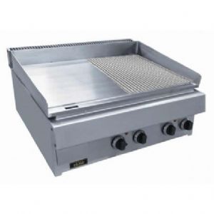 Plancha professionnelle lectrique lisse et rainure en inox 2 zones CAPIC profondeur 700mm