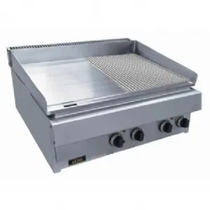 Plancha professionnelle lectrique lisse et rainure en inox 2 zones CAPIC profondeur 700mm W542916+X050982