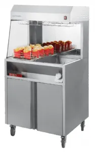 Poste de salage frites inox large sur socle CASSELIN CPDSGM