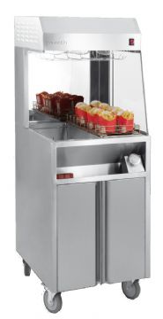 Poste de salage frites inox sur socle CASSELIN