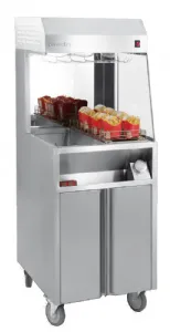 Poste de salage frites inox sur socle CASSELIN CPDSPM