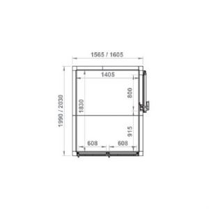 Chambre froide 2 portes vitres 1605x2030x2200mm - Epaisseur 100mm CORECO