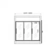 Chambre froide 3 portes vitres 2240x1990x2160mm - Epaisseur 80mm CORECO RFM3R-PC-A