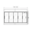 Chambre froide 5 portes vitres 3630x2030x2200mm - Epaisseur 100mm CORECO RFM5C-PC-A