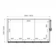 Chambre froide 5 portes vitres 3590x1990x2160mm - Epaisseur 80mm CORECO RFM5R-PC-A