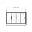 Chambre froide 5 portes vitres 3590x1990x2160mm - Epaisseur 80mm CORECO RFM5R-PC-A