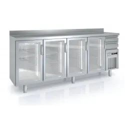 Arrire-bar rfrigr 4 portes vitres battantes et 2 tiroirs neutres CORECO FMRV-250